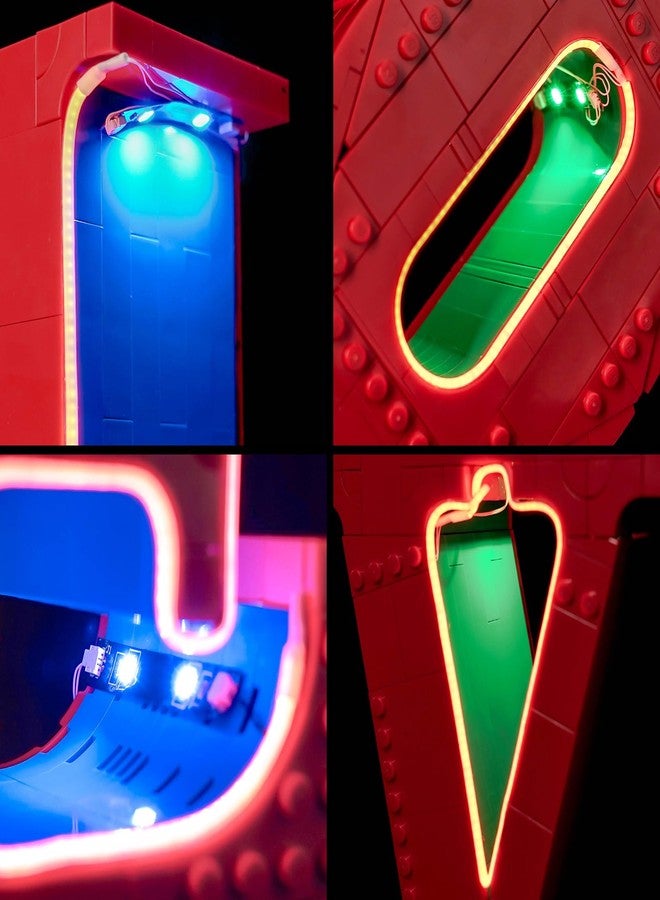 مصباح LED من BrickBling متوافق مع مجسم الحب الفني من ليغو، طقم إضاءة إبداعي متوافق مع ليغو 31214 - أفكار هدايا لعيد الحب - بدون نموذج - Image 4